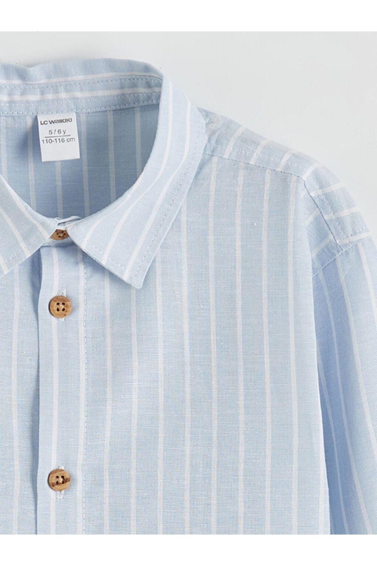 LC Waikiki LCW Kids Uzun Kollu Çizgili Erkek Çocuk Gömlek fotoğrafı 2 (önizleme)