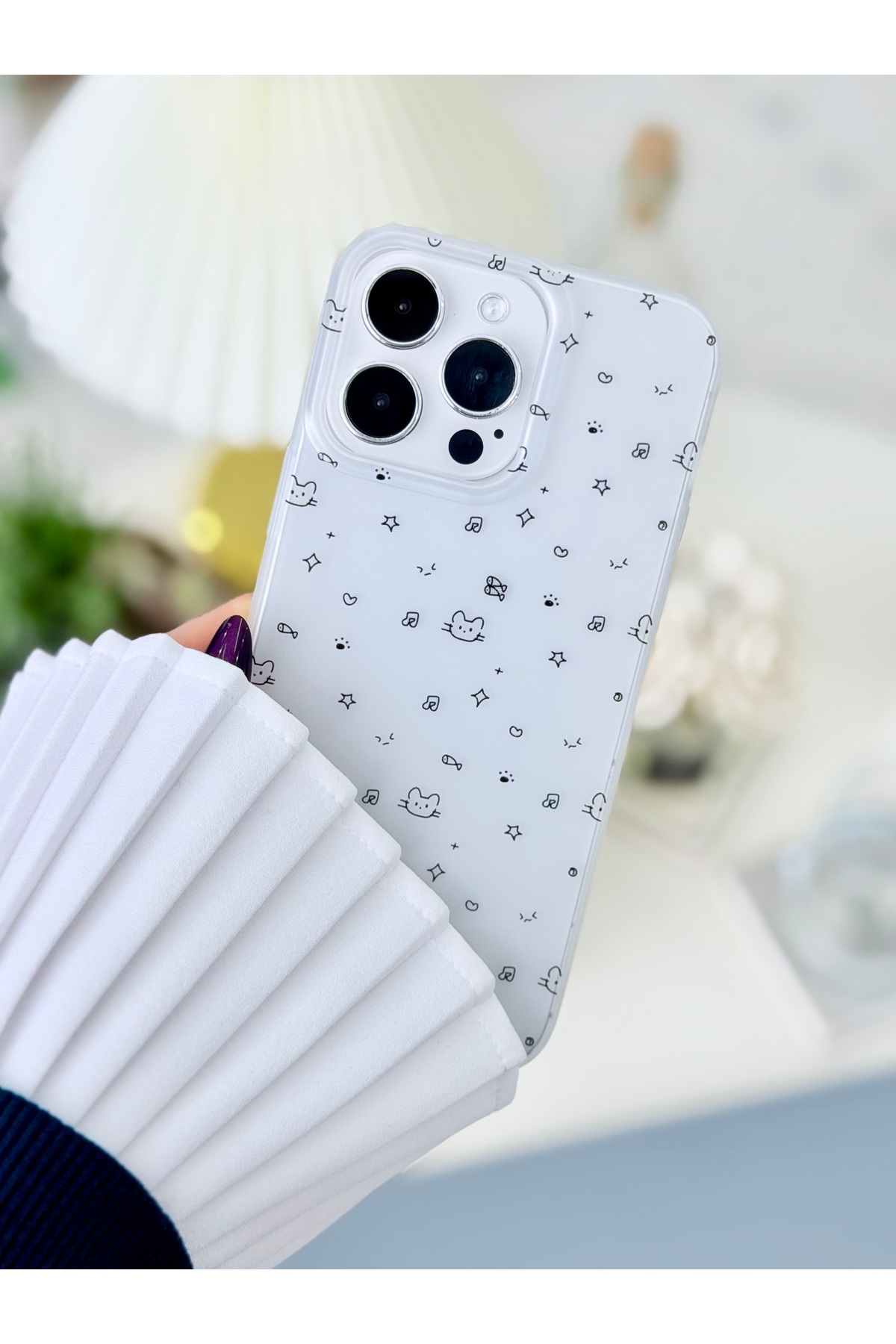 Iphone 16 Promax Compatible Matte Print Fingerprint Free Transparent Case
