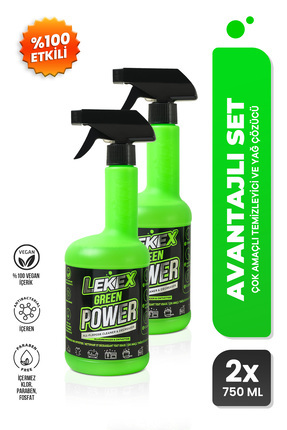 Lekex Lekex Green Power Çok Amaçlı Temizleyici ve Yağ Çözücü 750 ml x 2