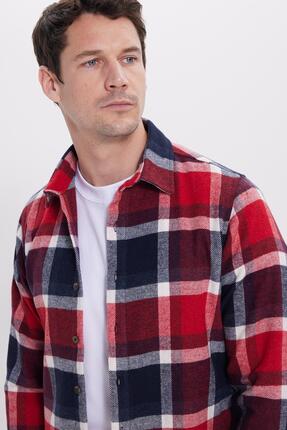 Tudors Erkek Slim Fit Dar Kesim Kareli Kışlık Oduncu Gömlek