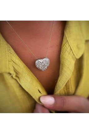 BY YASİN TOPÇU 💖 Işıltının Kalbi: Taşlı Kalp Kolye 💎