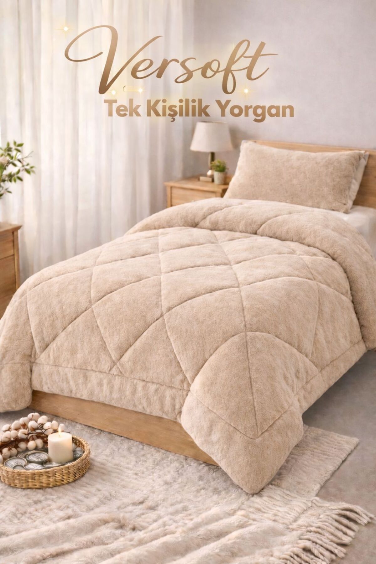 SHAL HOME Wellsoft Tek Kişilik Çift Taraflı Yorgan