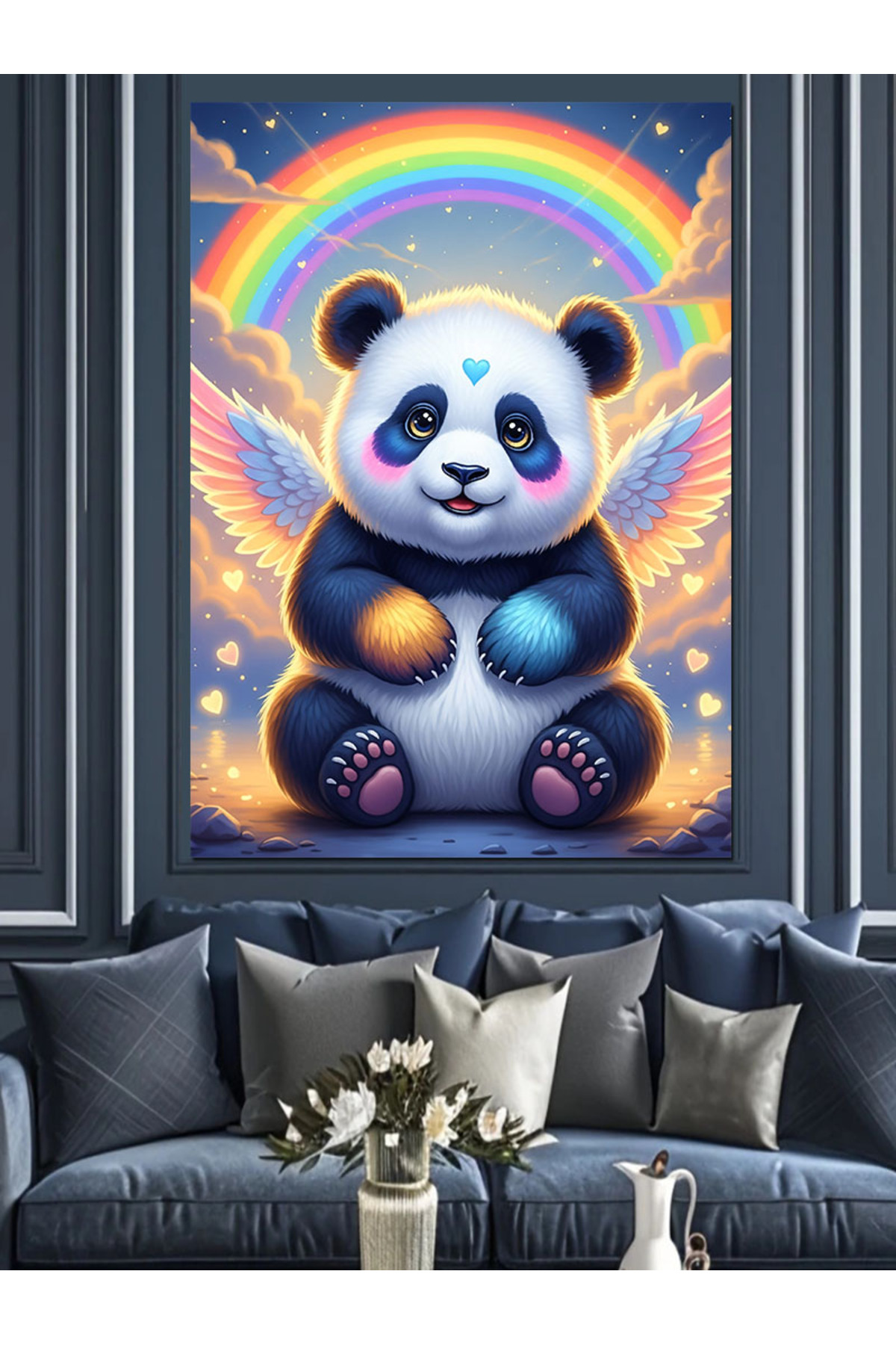 Gökkuşağı Ve Yüksek kaliteli yağlı boya dokulu Kanvas Canvas Tablo kanvas tablo canvas tablo duvar