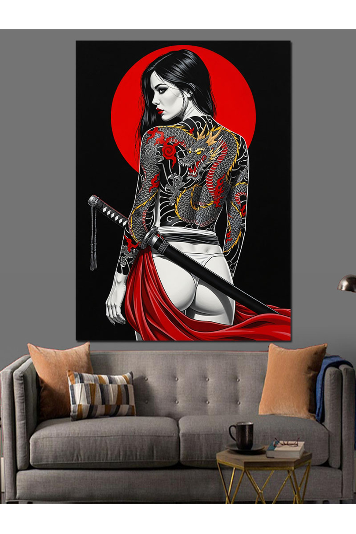 Dövme Desenli Kız Yüksek kaliteli yağlı boya dokulu Kanvas Canvas Tablo kanvas tablo canvas tablo d