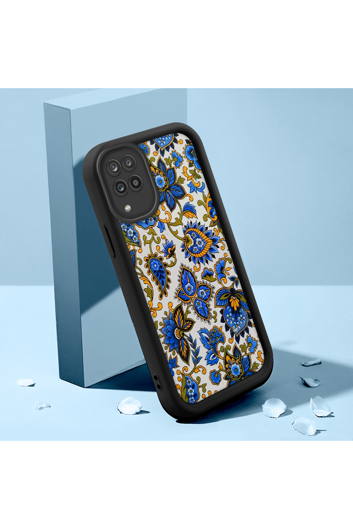 Soft Silicone Phone Case Anti Fall Vintage Pattern Compatible with Samsung Galaxy A12/M12
