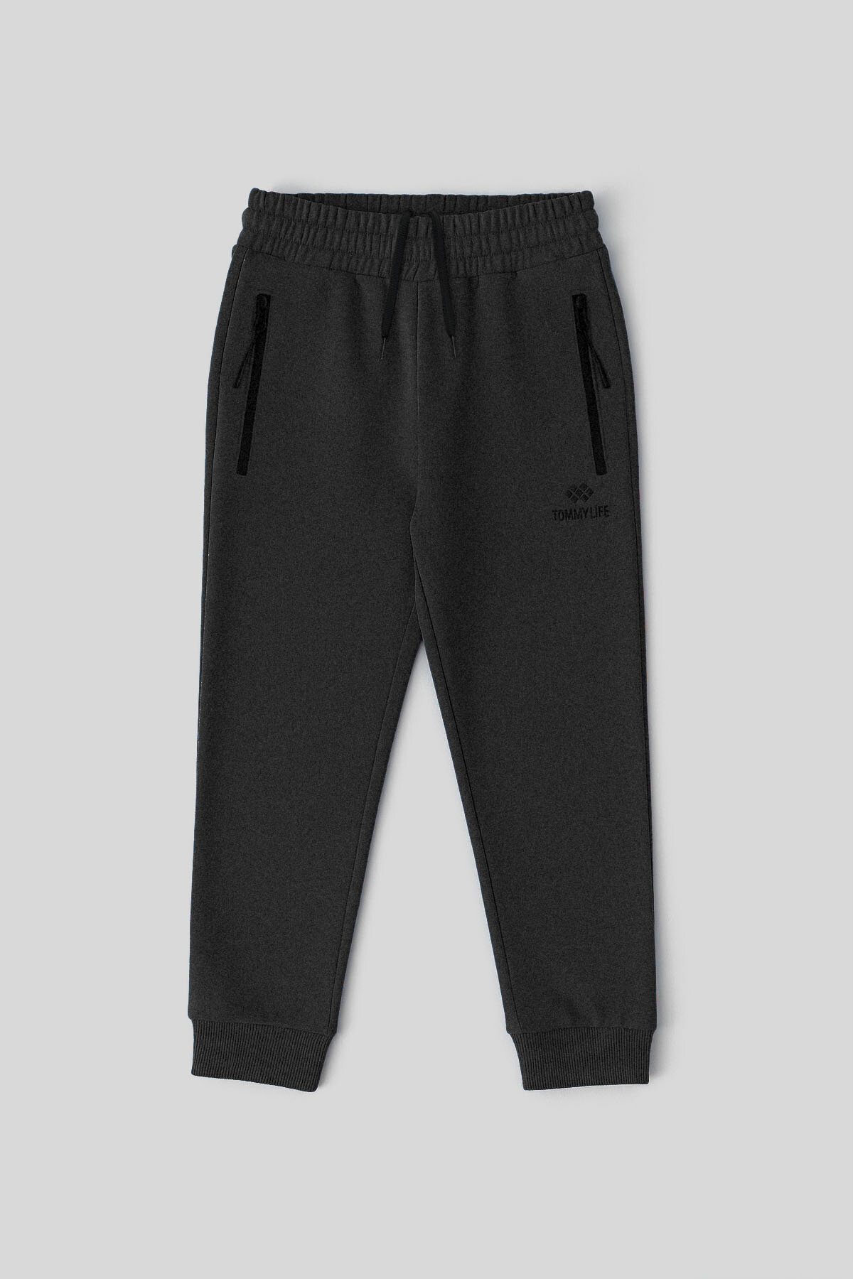 Anthracite Melange Zippered Standard Fit Slim Boy Track Pants - 64042