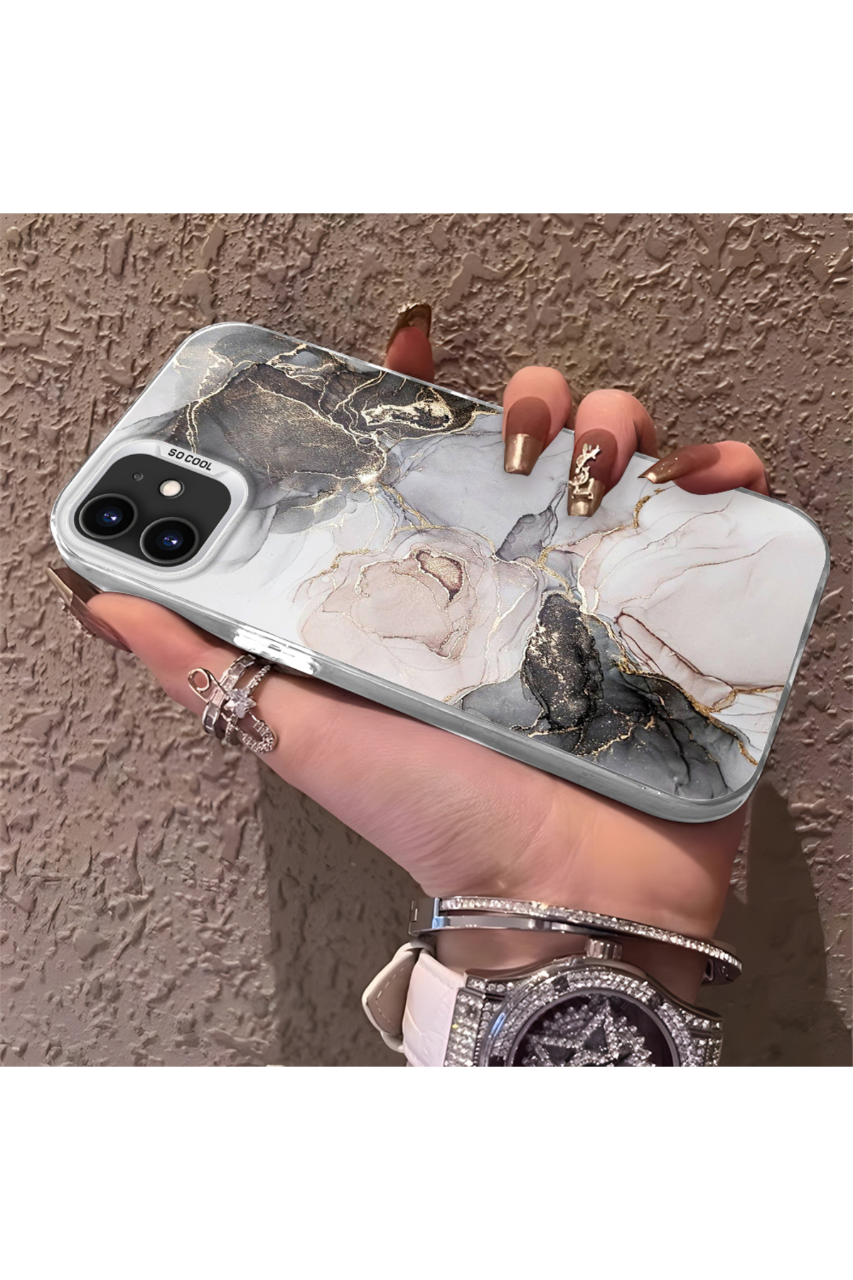 iPhone 11 Compatible Phone Case Camera protection Hard Rear Anti Fall Stone Texture