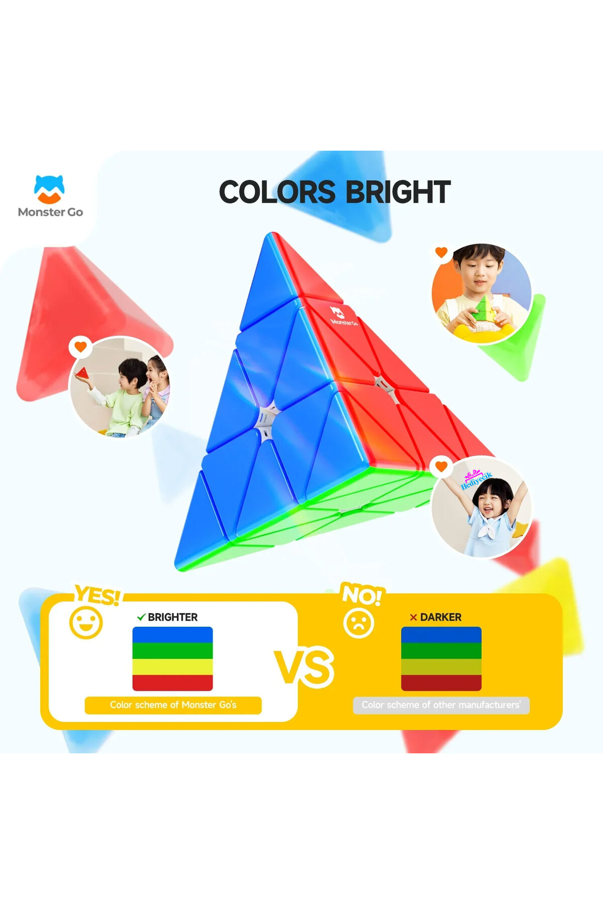 hediyecik Gan Monster Go Speed Pyraminx Zeka Küpü Akıl Küpü Rübik