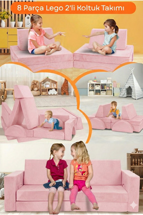 SABY 8 Parça Lego Modüler Bebek ve Çocuk Odası Koltuğu Koltuk Takımı