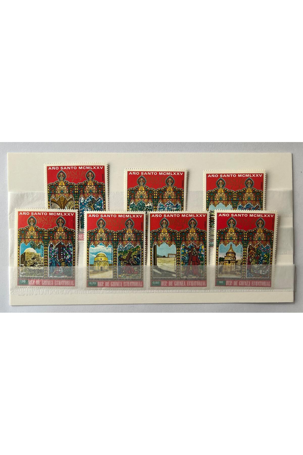 martcini 1975 Ekvator Ginesi Kutsal Yıl (Año Santo) Paskalya Pulları – Tam Seri / Koleksiyonluk