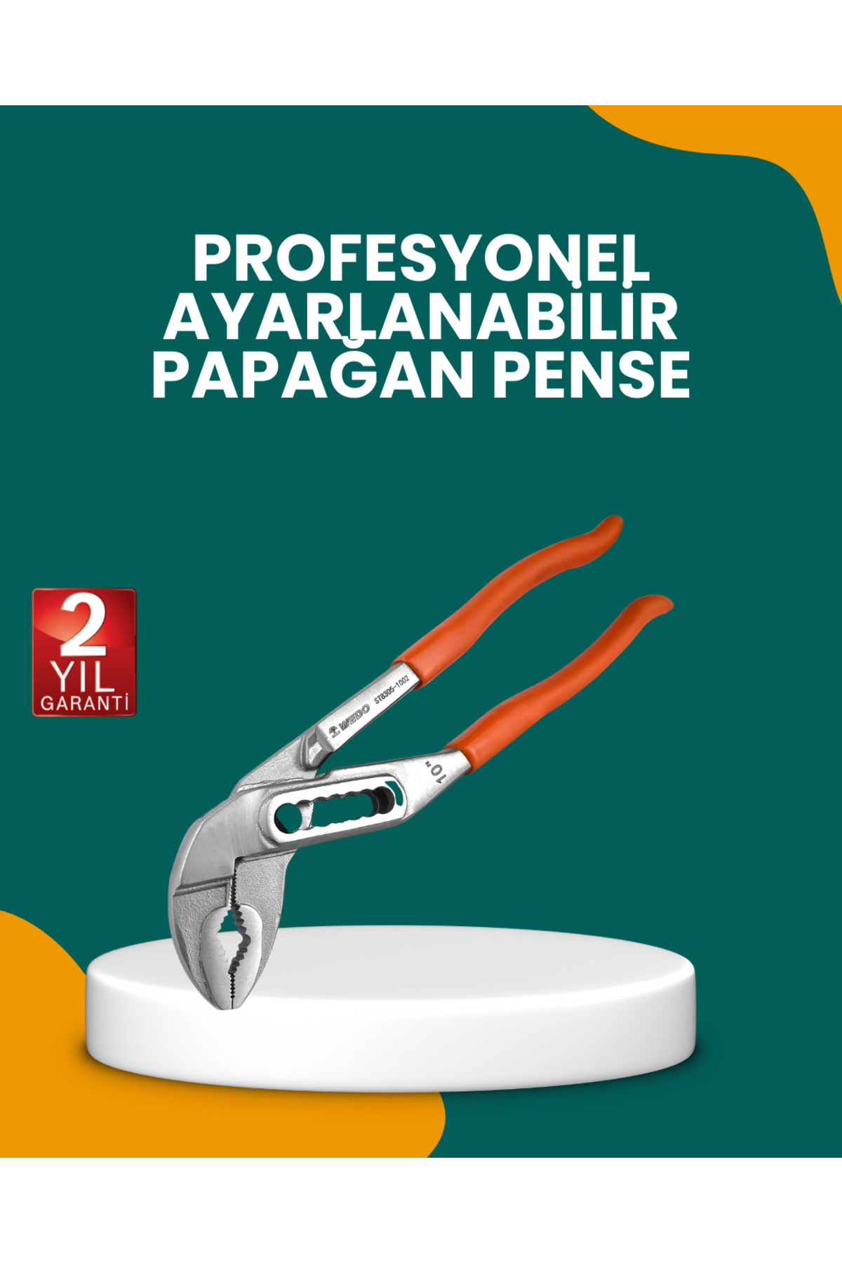 Kanonik Education Çelik Alaşımlı Ayarlı Papağan Pense Yalıtımlı Sap