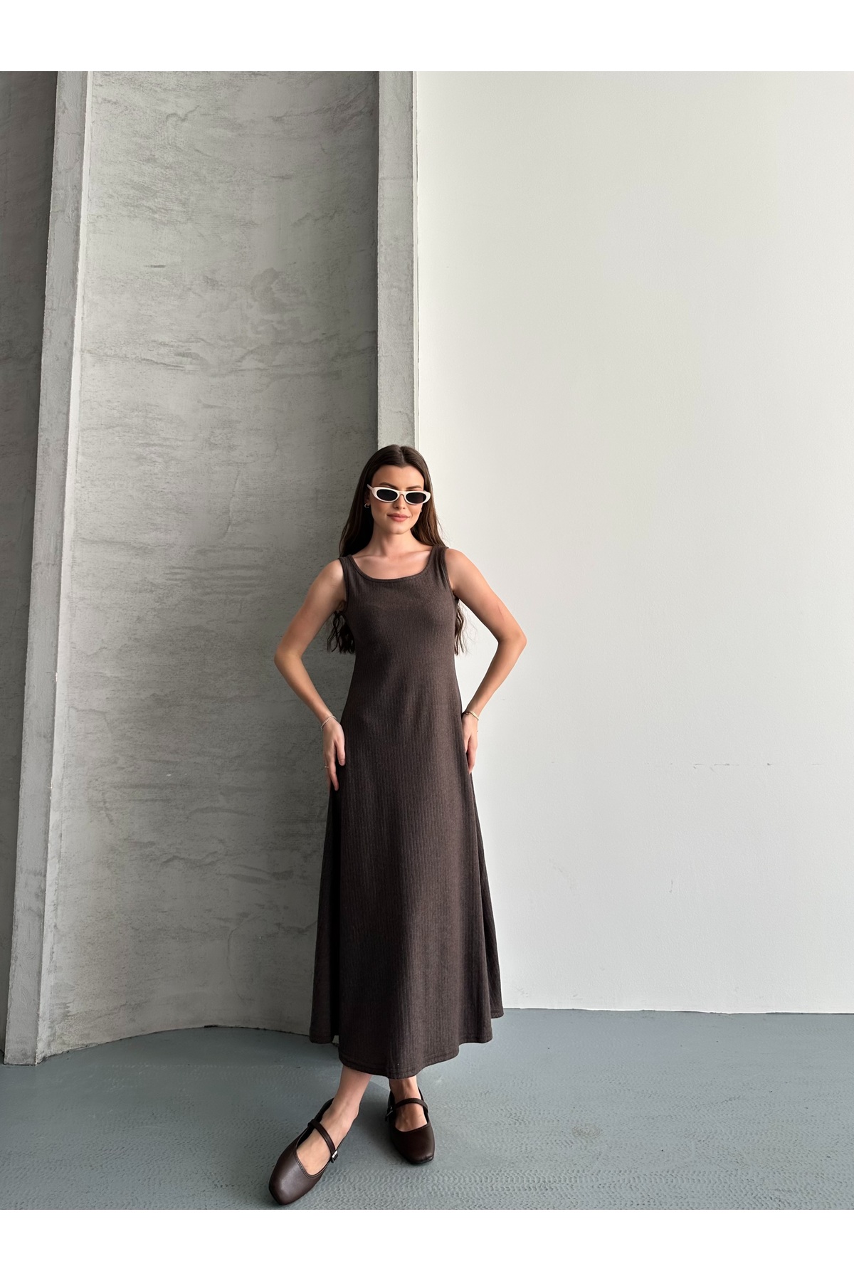 eyyebelle  Kadın Şardonlu Elbise Crop Bluz İkili Takım - Görsel 2