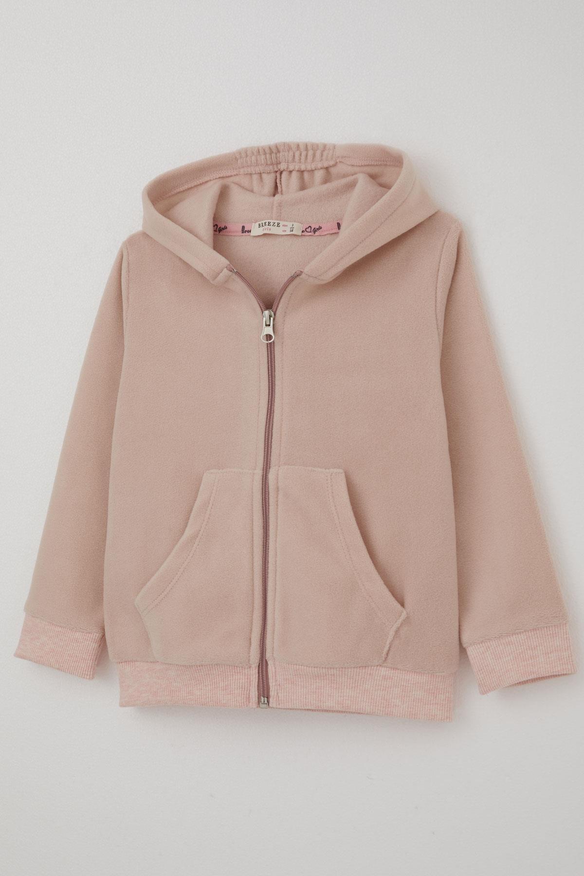 Breeze Kız Bebek Hırka Kapüşonlu Fermuarlı 9 Ay-3 Yaş, Pudra fotoğrafı 3 (önizleme)