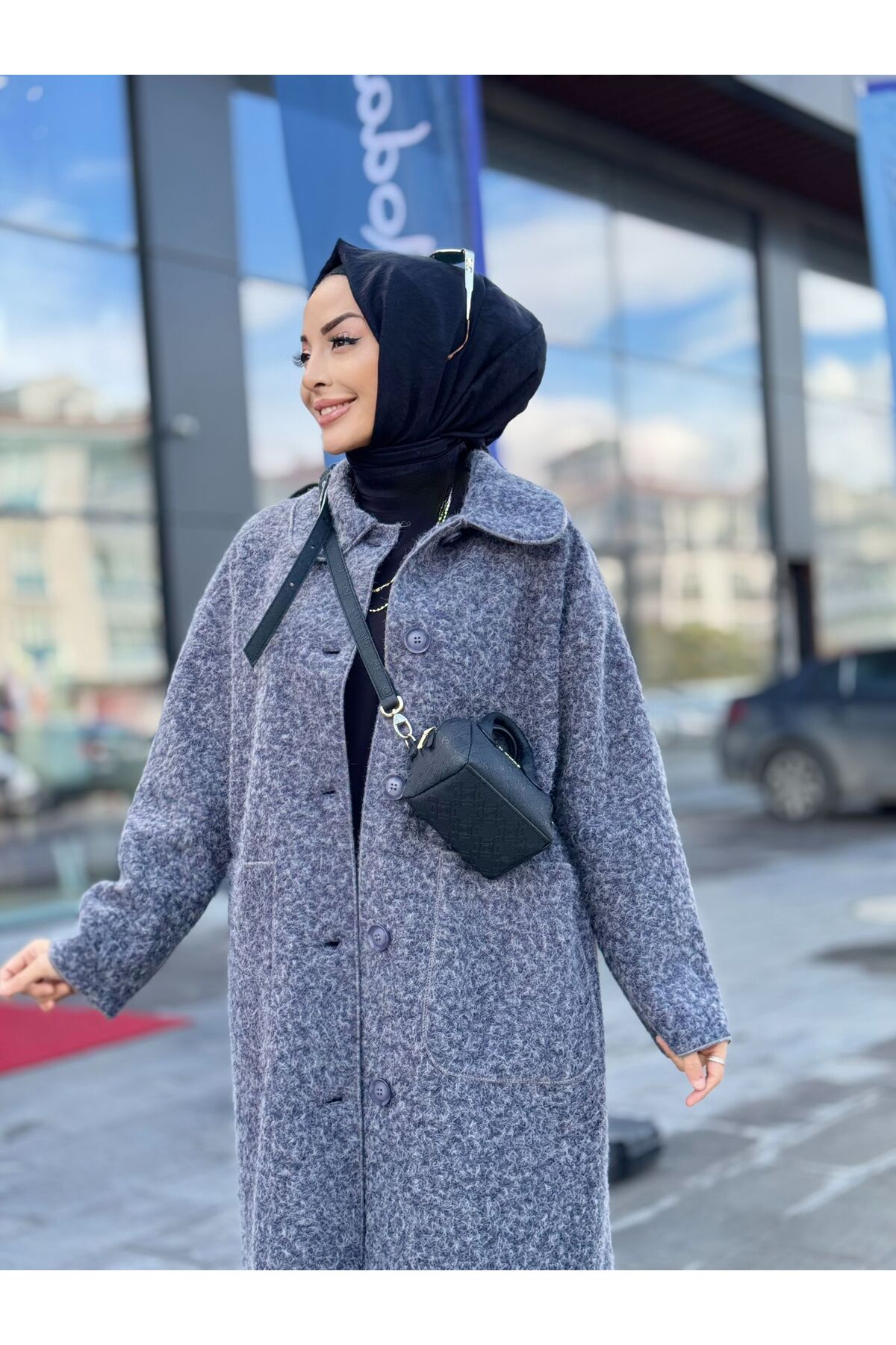 ALANURMODA Melanjlı Kaşe Bukle Kaban - Fiyatı, Yorumları
