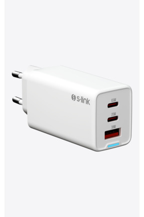 S-Link Şarj Adaptör 65W 3 Port 2xUSB-C + USB-A GAN PD QC 18W Type GAN PD/PPS ...