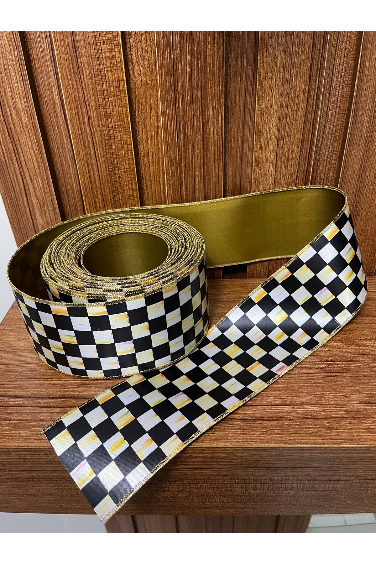 Mackenzie Pattern Interlining Checkered Model Ribbon 8 cm width 1 meter