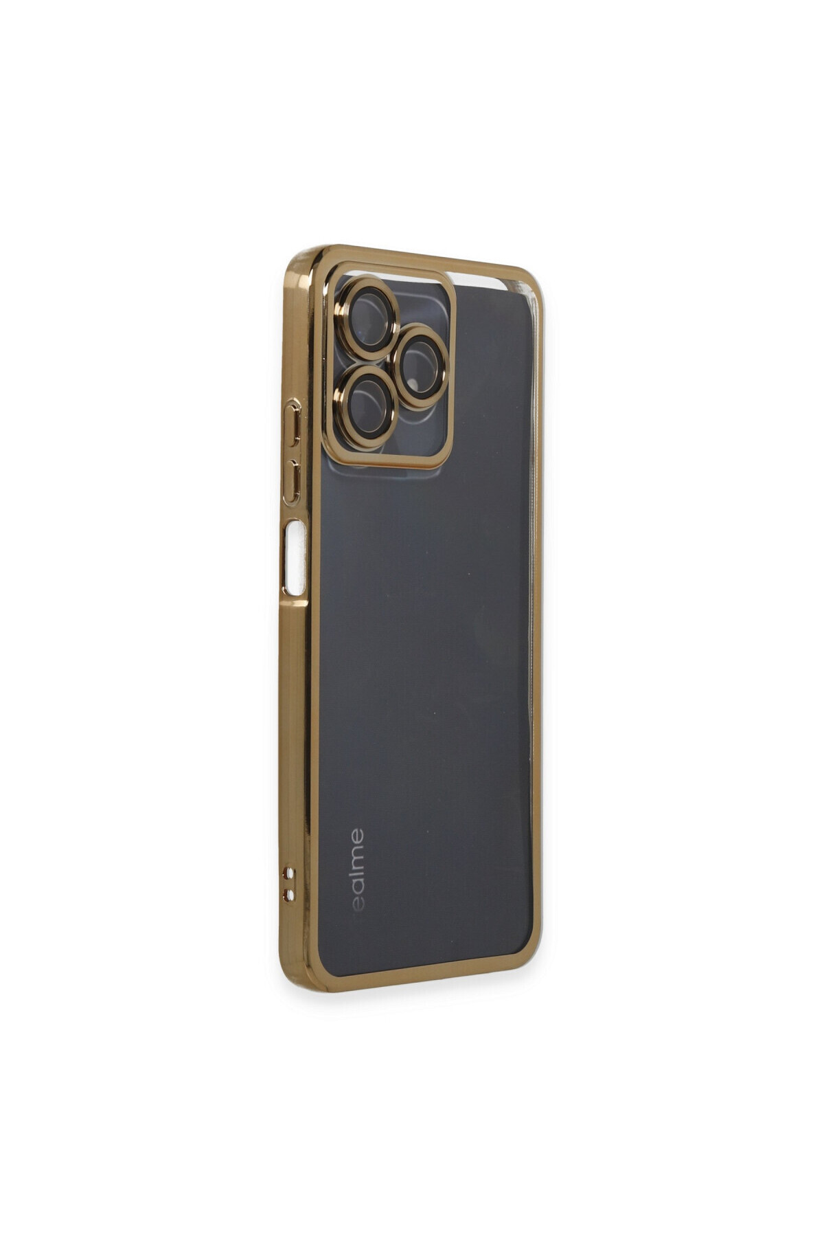 Realme C53 İçin Uyumlu 3D Kamera Korumalı Şeffaf Tasarım Bumper Kılıf