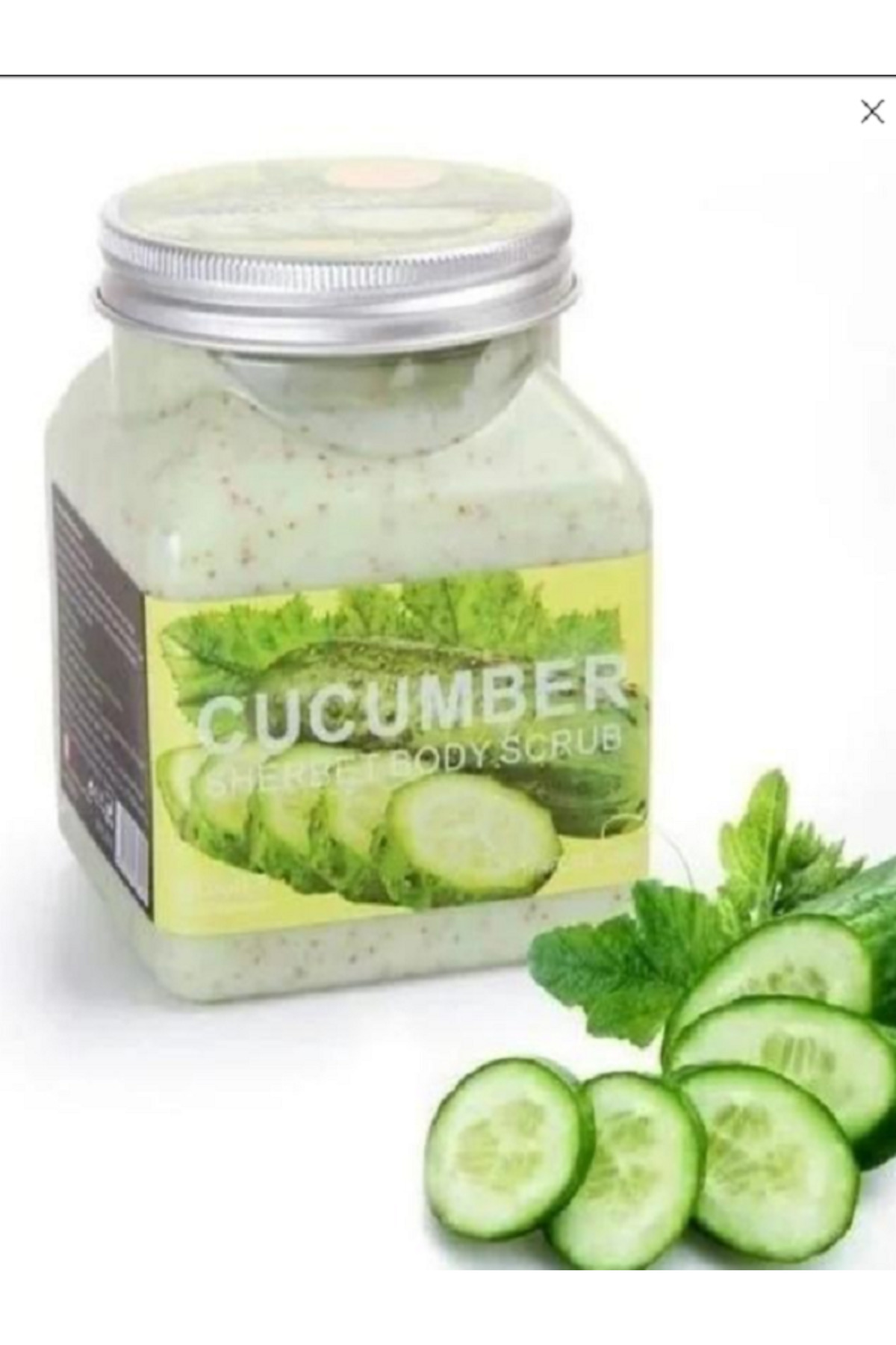 Vücut Peelingi, Yüz Peelingi Doğal Bitkisel Aromatik Salatalık Özü Ferahlatıcı, Cucumber Body Scrub — 4566451454ERFG — تصویر 2 از 7