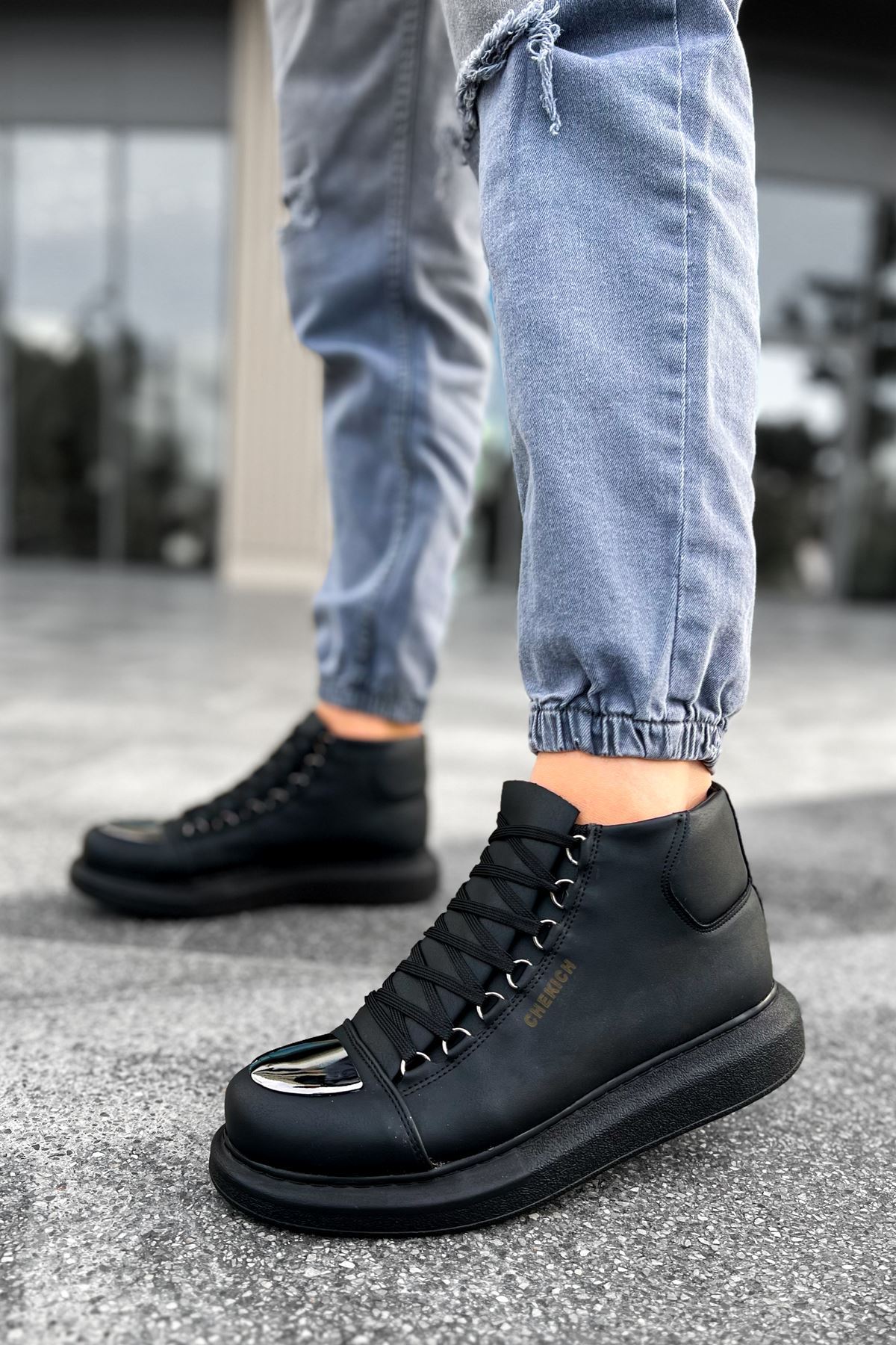 چکمه مردانه CH267 CST Roma آینه‌ای مشکی