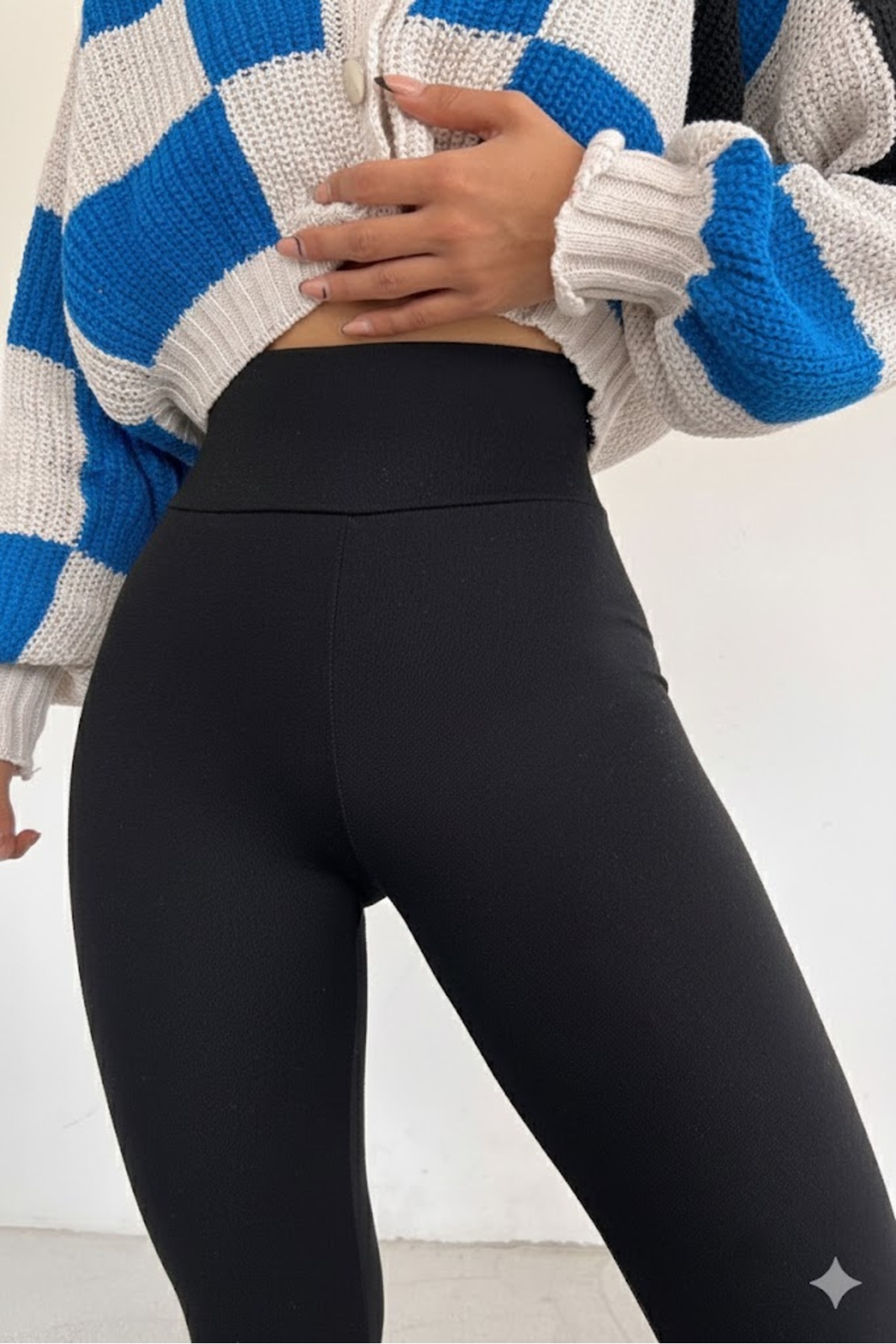 CRNSSWİMWEAR Colanți negri de iarnă pentru femei talie înaltă efect modelator Colanți cu corset care nu se văd prin lenjerie Colanți negri