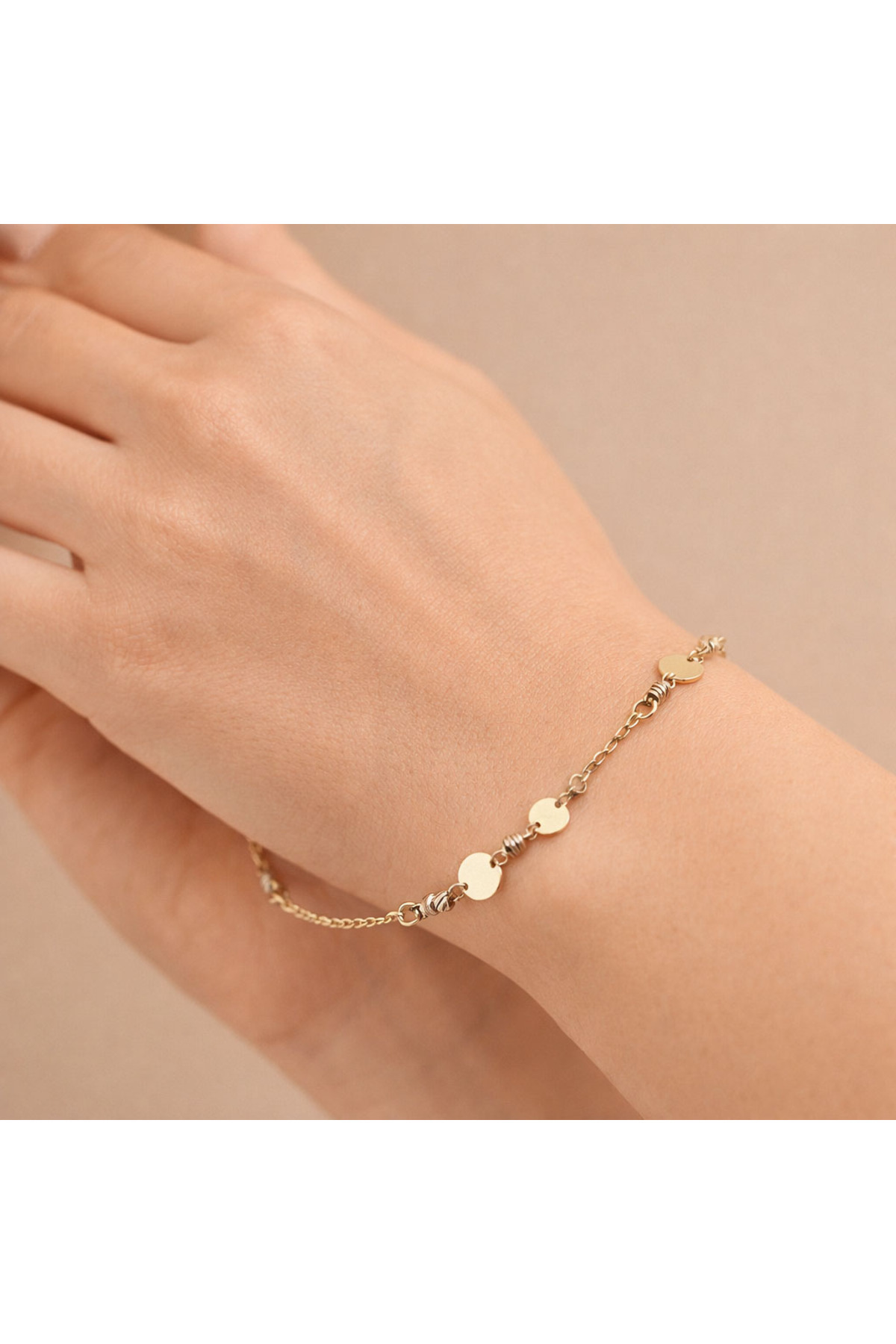 Tuzergold Altın Pullu zincir Bileklik