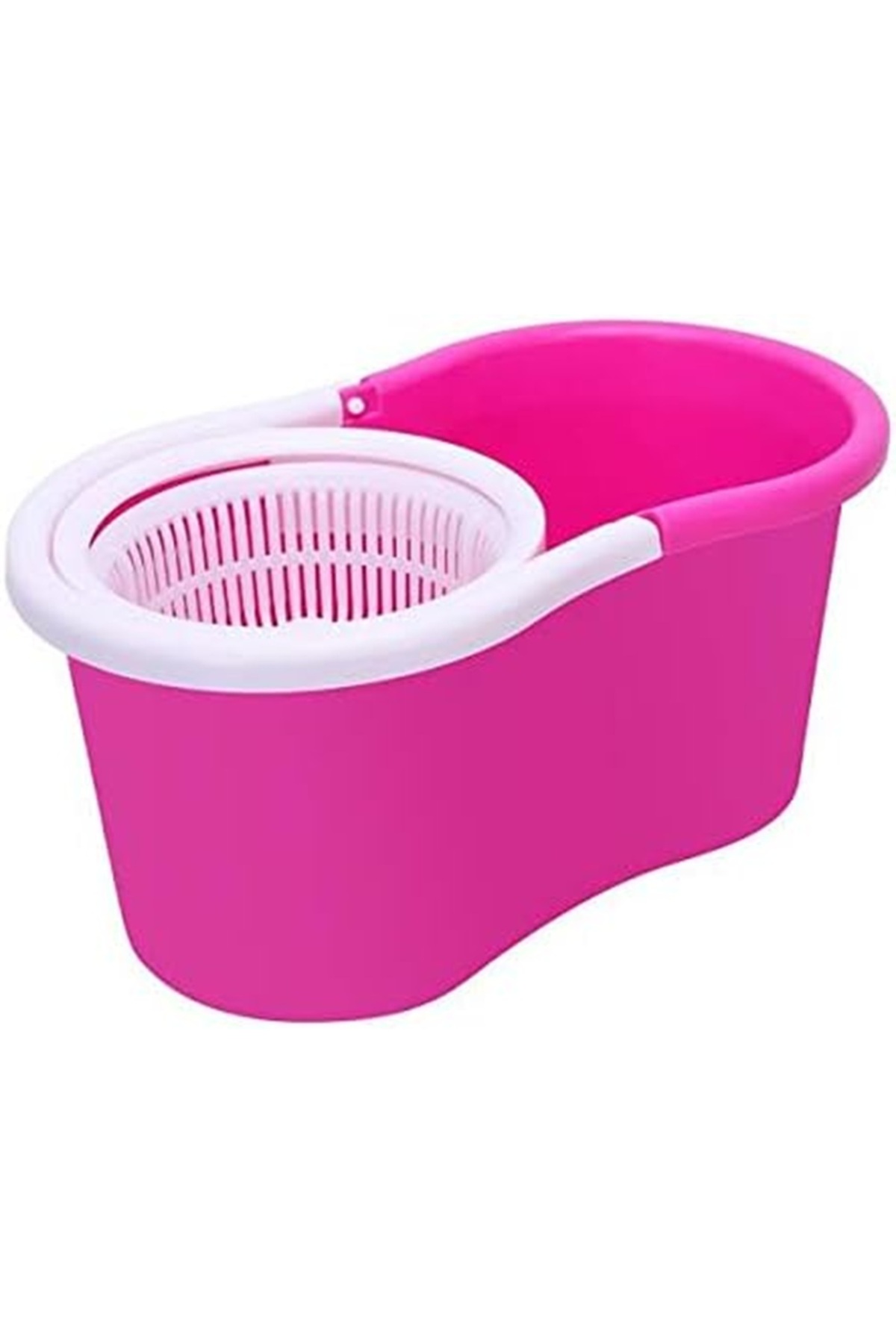 مجموعة ممسحة و دلو دوارة سهلة العصر والتنظيف، ممسحة ارضية مع عصارة دوارة ورأس من المايكروفايبر,احمر