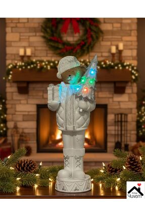 Serap Art LED Işıklı Yılbaşı Dekoru Ayıcık Figür – Çam Ağaçlı Yeni Yıl Süsü –...