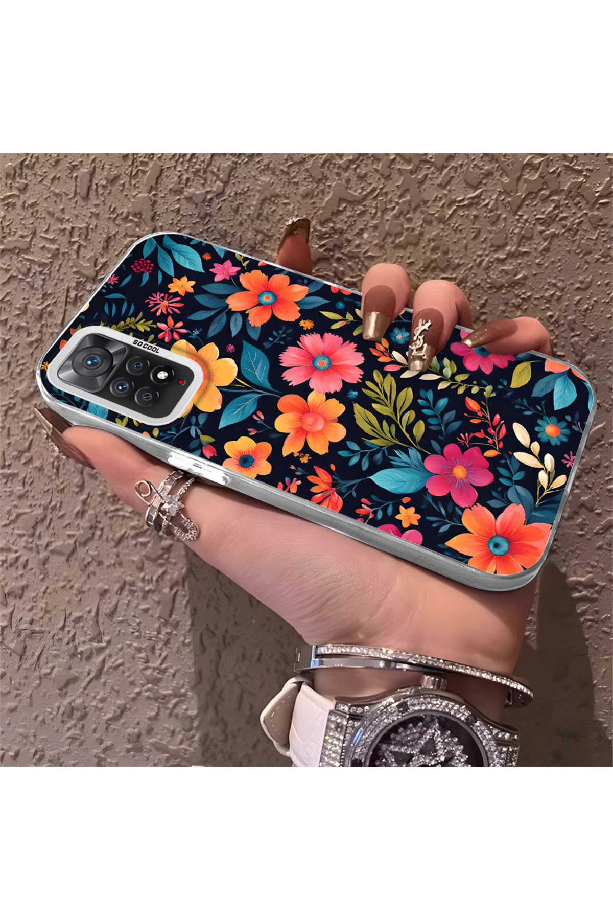 Xiaomi Redmi Note 12 Pro 4G Compatible Phone Case Camera protection Hard Back Anti Fall Fresh flowers