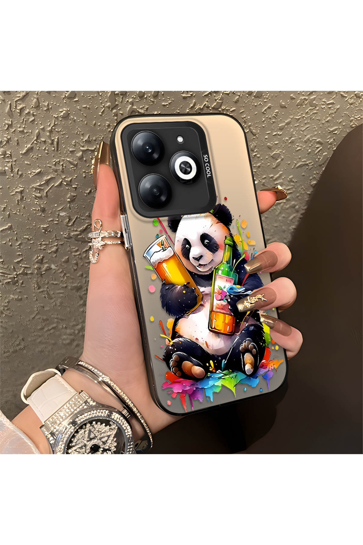 Infinix Hot 40i Compatible Case Hard shell Anti Fall Phone Case Panda