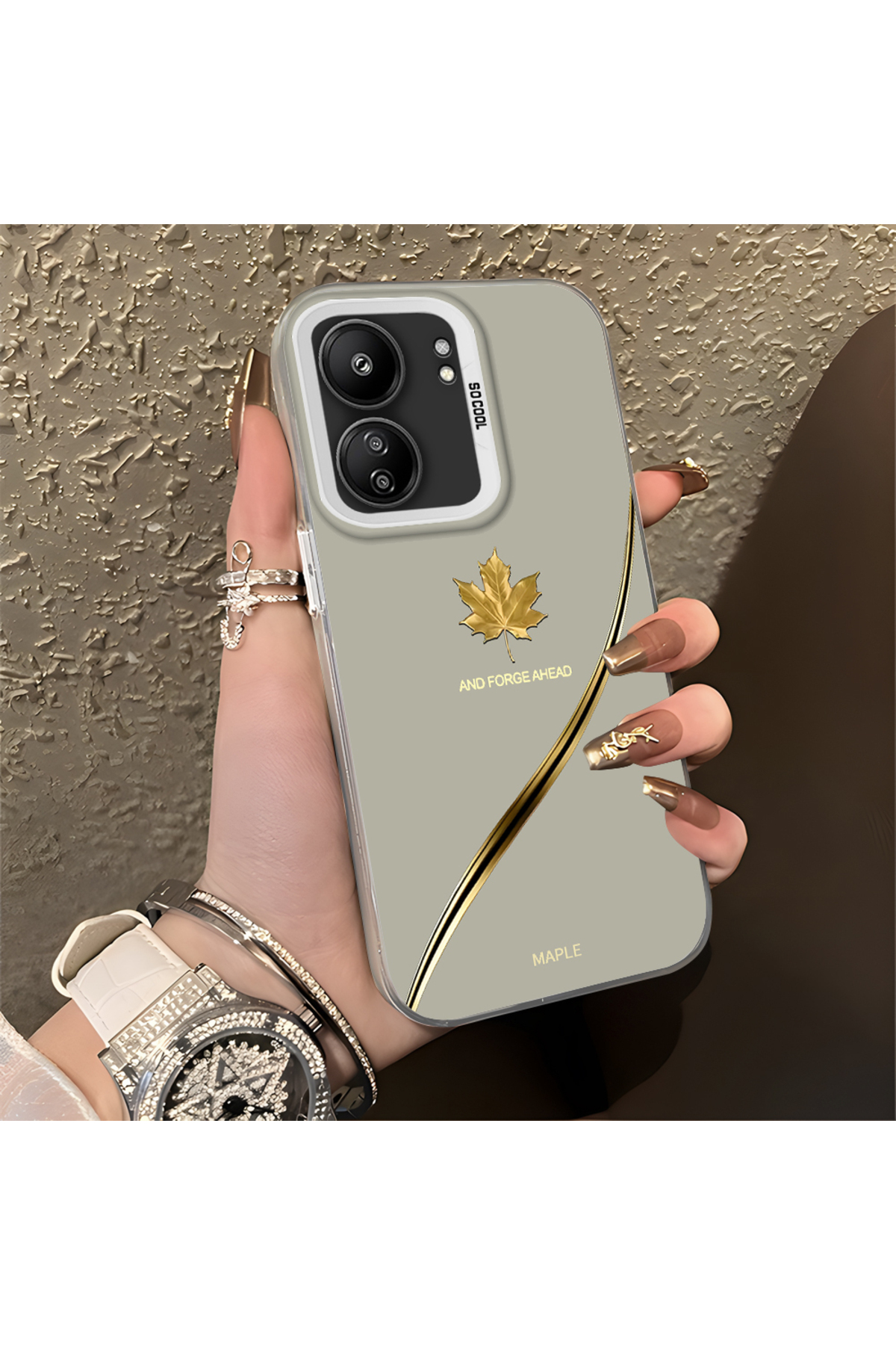 Xiaomi Redmi 13c Compatible Case Hard shell Anti Fall Phone Case Apple Pattern