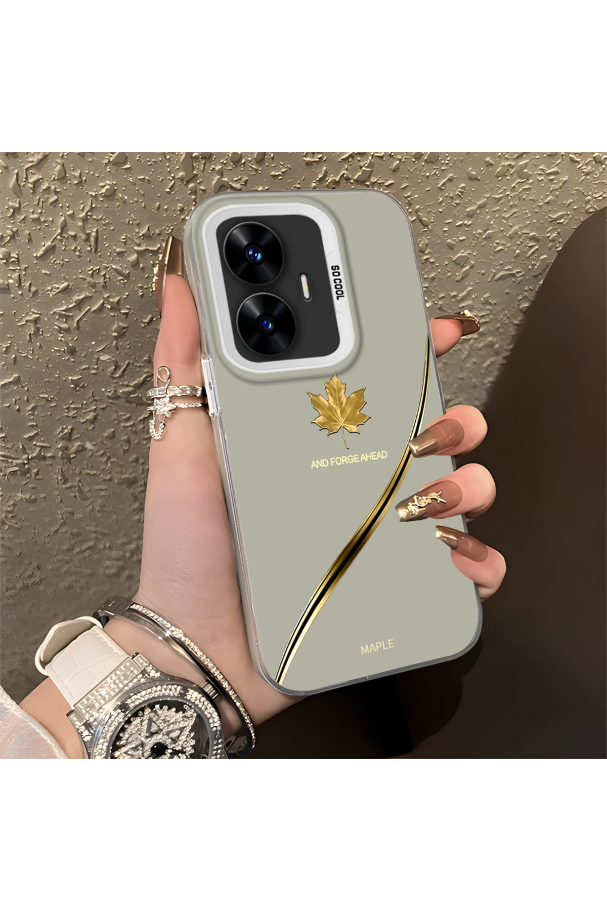 Realme C55 Compatible Case Hard shell Anti Fall Phone Case Apple Pattern