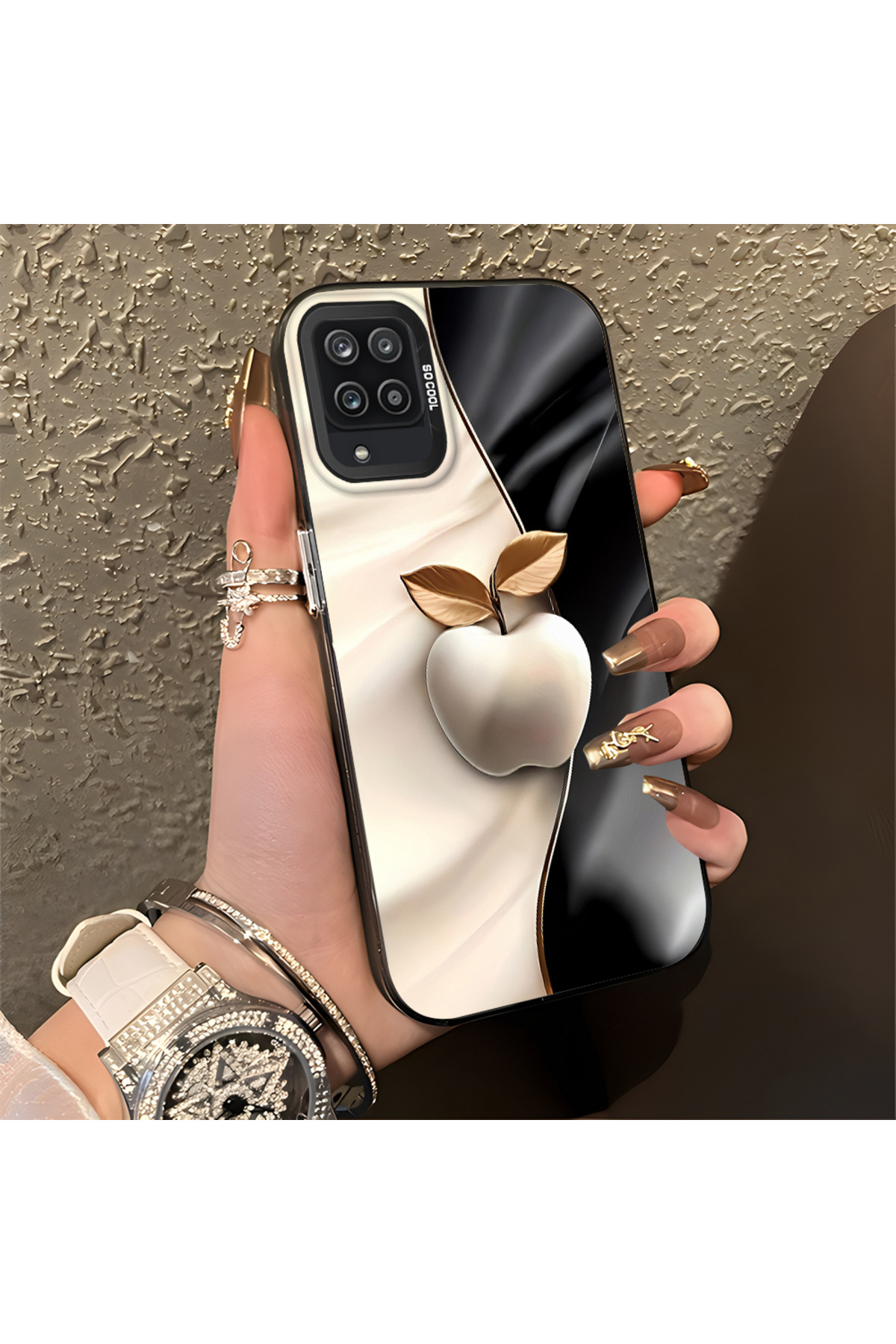 Samsung Galaxy A12/M12 Compatible Case Hard shell Anti Fall Phone Case Apple Pattern