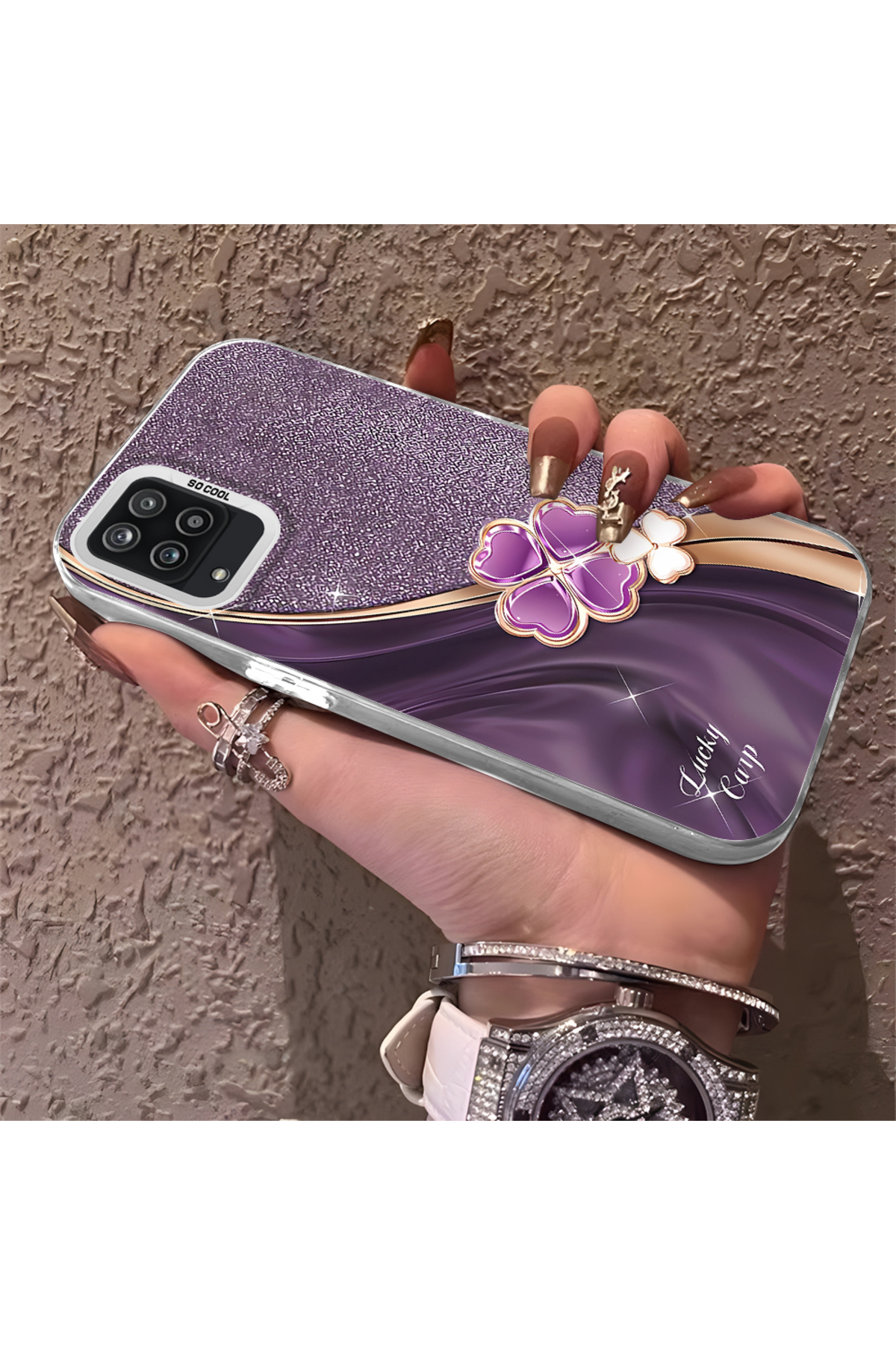Samsung Galaxy A12/M12 Compatible Phone Case Hard Rear Anti Fall chance clover