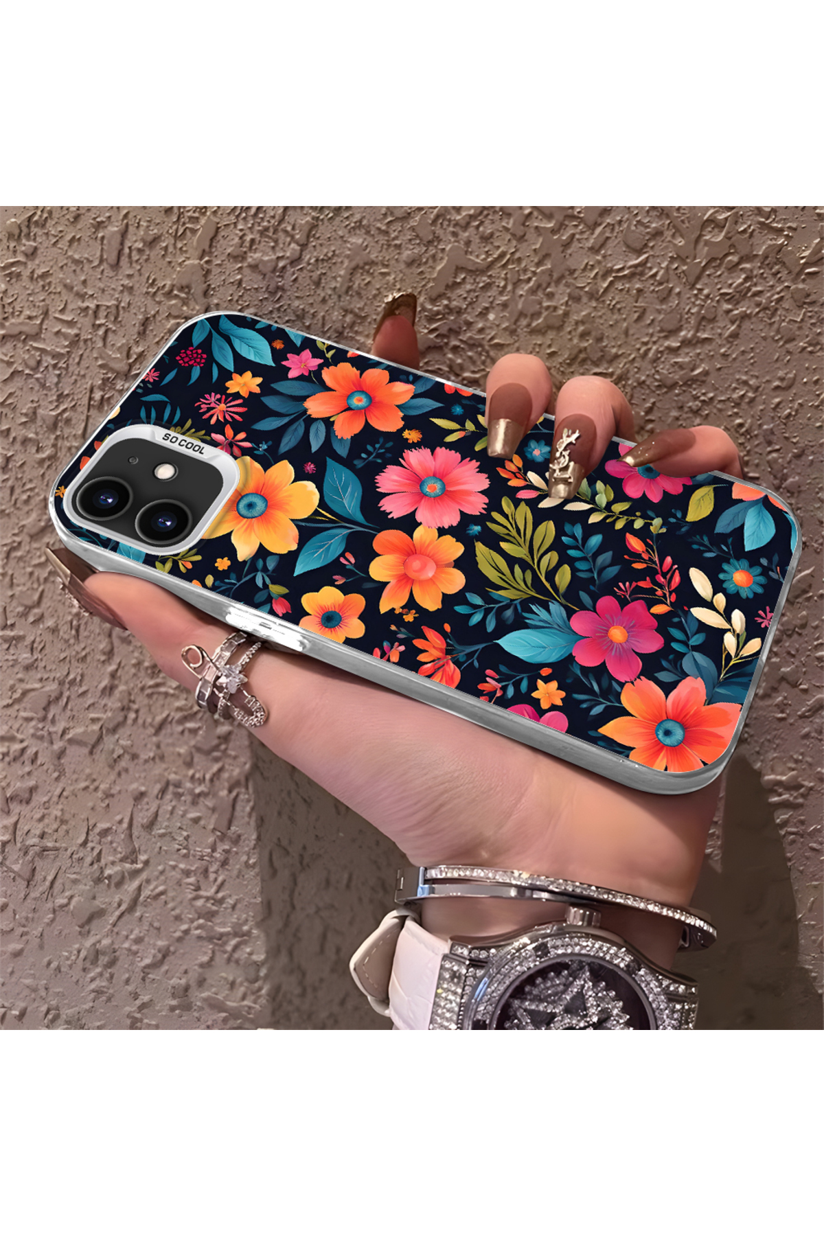 iPhone 12 Compatible Phone Case Camera protection Hard Back Anti Fall Fresh flowers