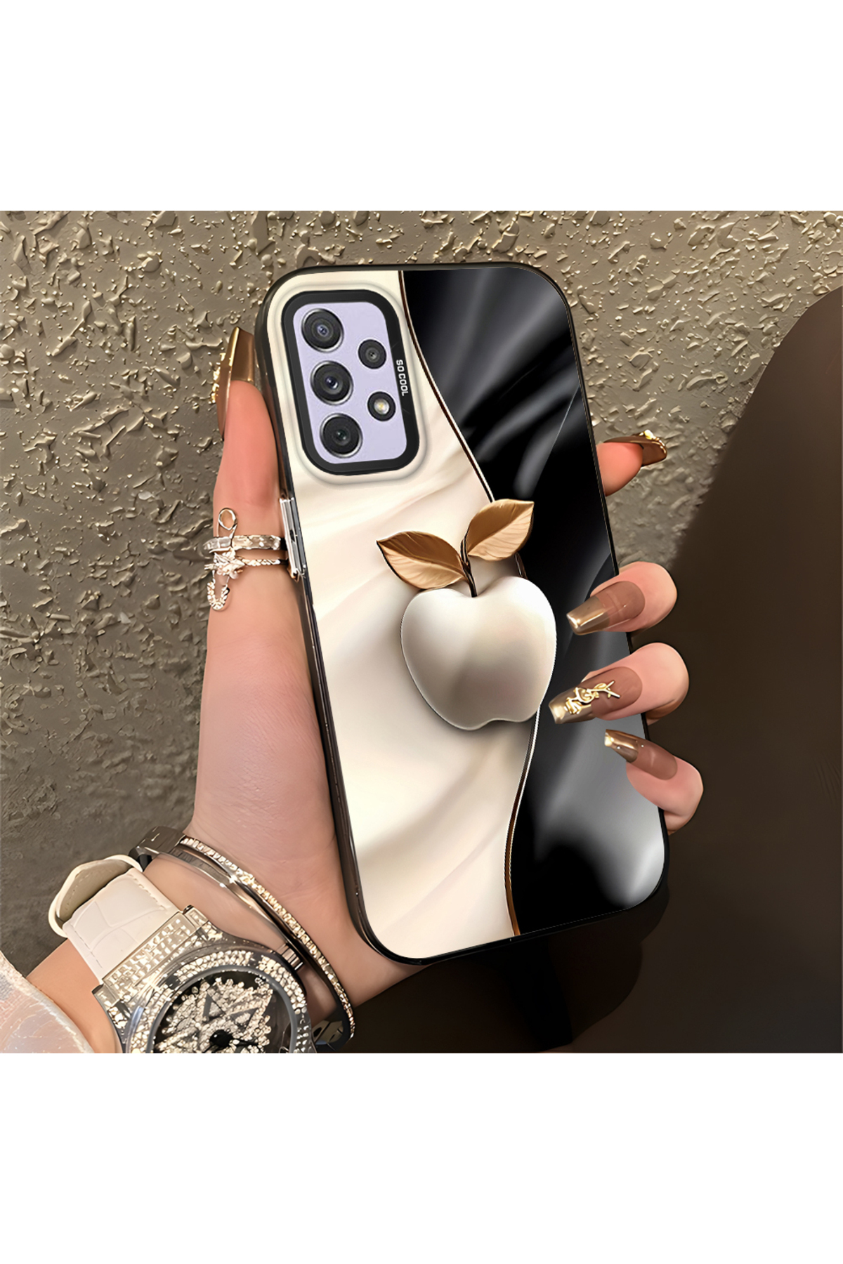 Samsung Galaxy A72 Compatible Case Hard shell Anti Fall Phone Case Apple Pattern