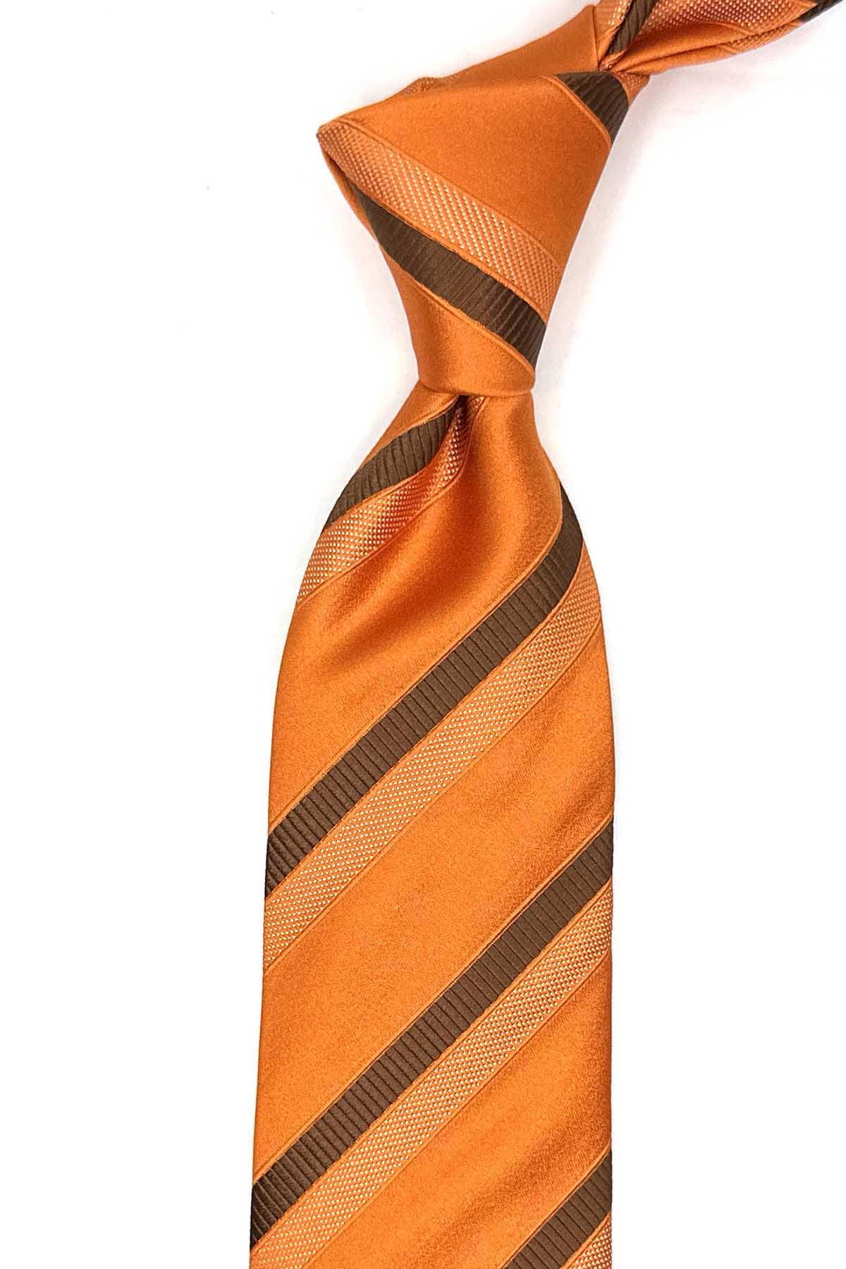  کراوات ابریشمی ایتالیایی نارنجی سبک سوئرتا IK2187