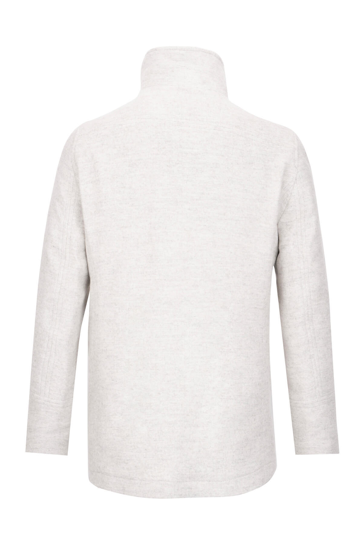Gri Slim Fit Kruvaze Yünlü Kaşe Kaban — رنگارنگ 22151310020A — تصویر 2 از 2