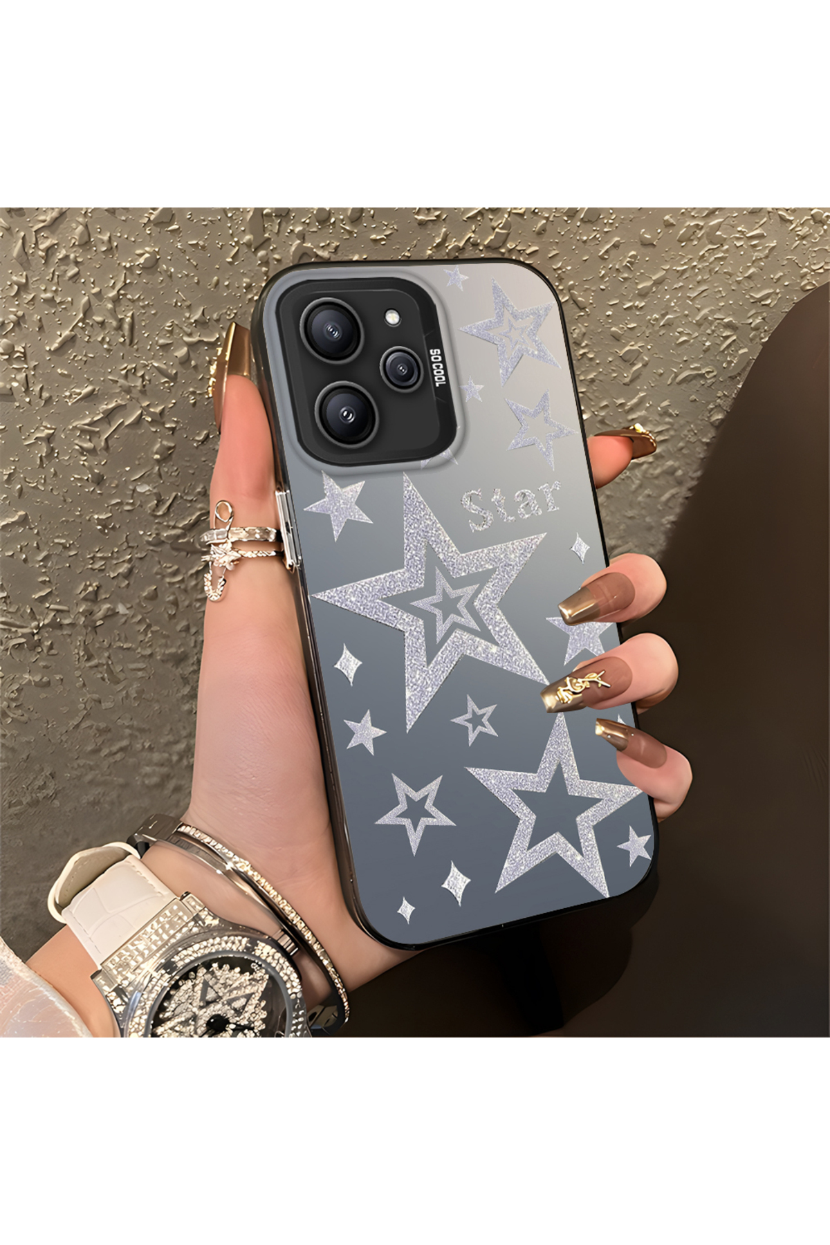 Xiaomi Redmi 12 4G Compatible Case Hard shell Anti Fall Phone Case Star
