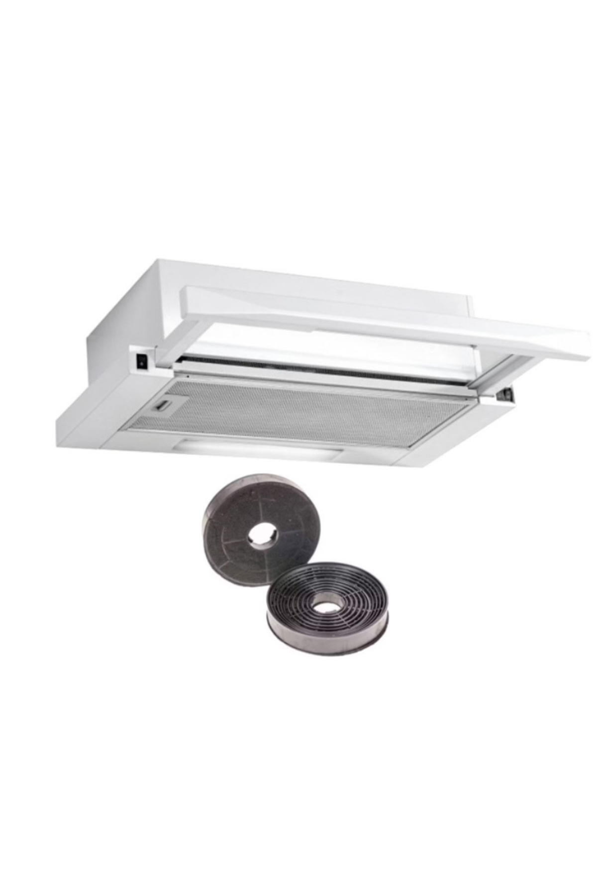 White Daisy F4 Çift Motorlu Çift Filtreli Mutfak Aspiratörü (KARBON FİLTRELİ BACASIZ KULLANIM)