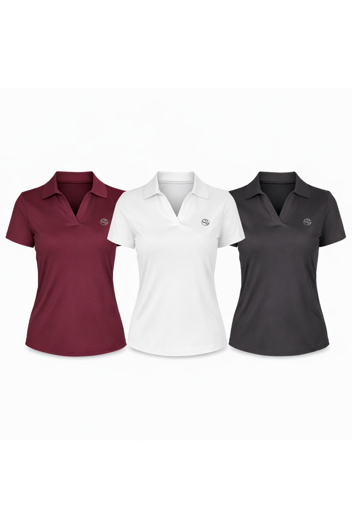 Softandbasic 3LÜ Kadın Polo Yaka Tshirt