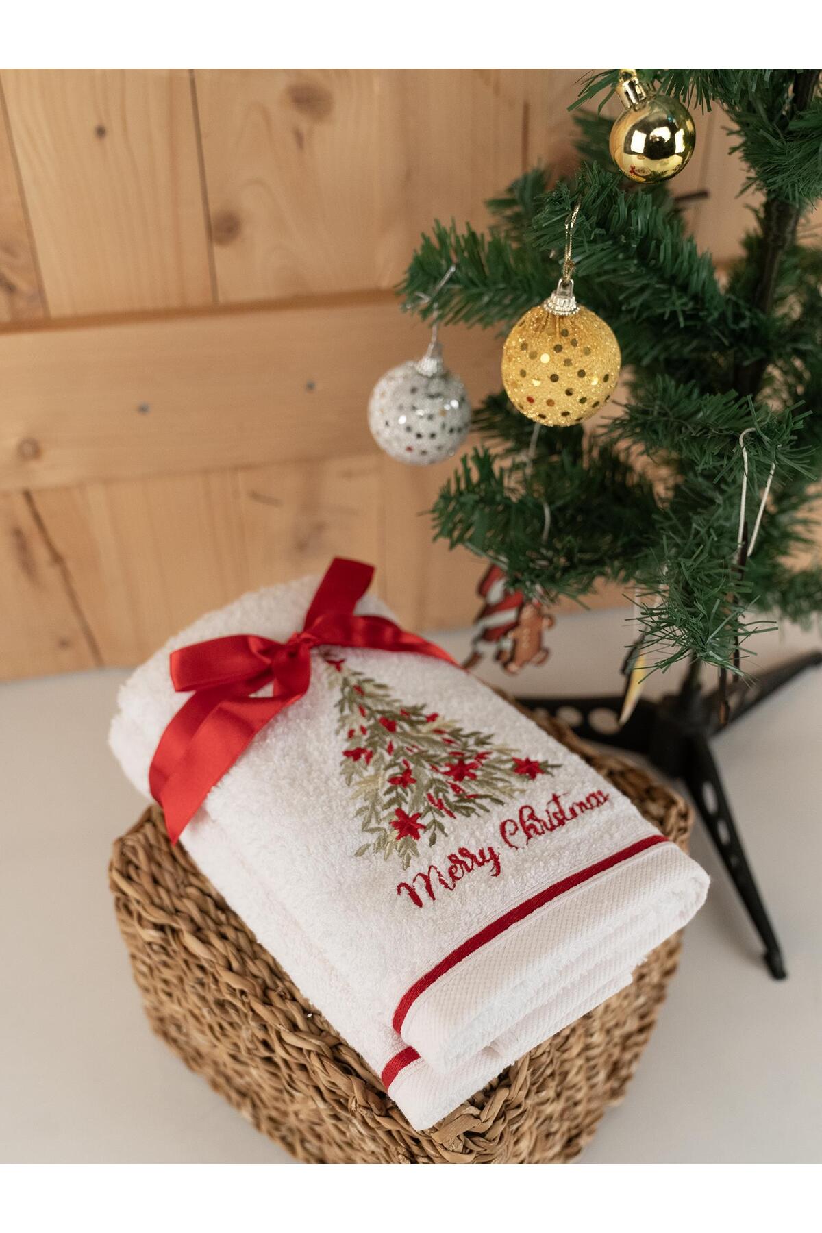 Cotton 2-Piece 40x70 cm Modern Embroidered Gift Towel & Towel Set