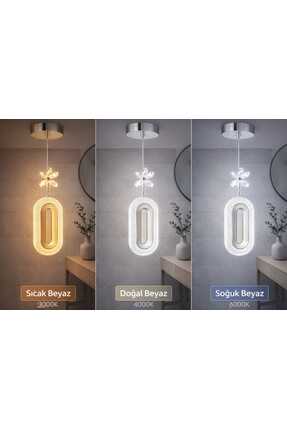 CanAydınlatma Krom Kristal Sarkıt 3 Renk LED Avize