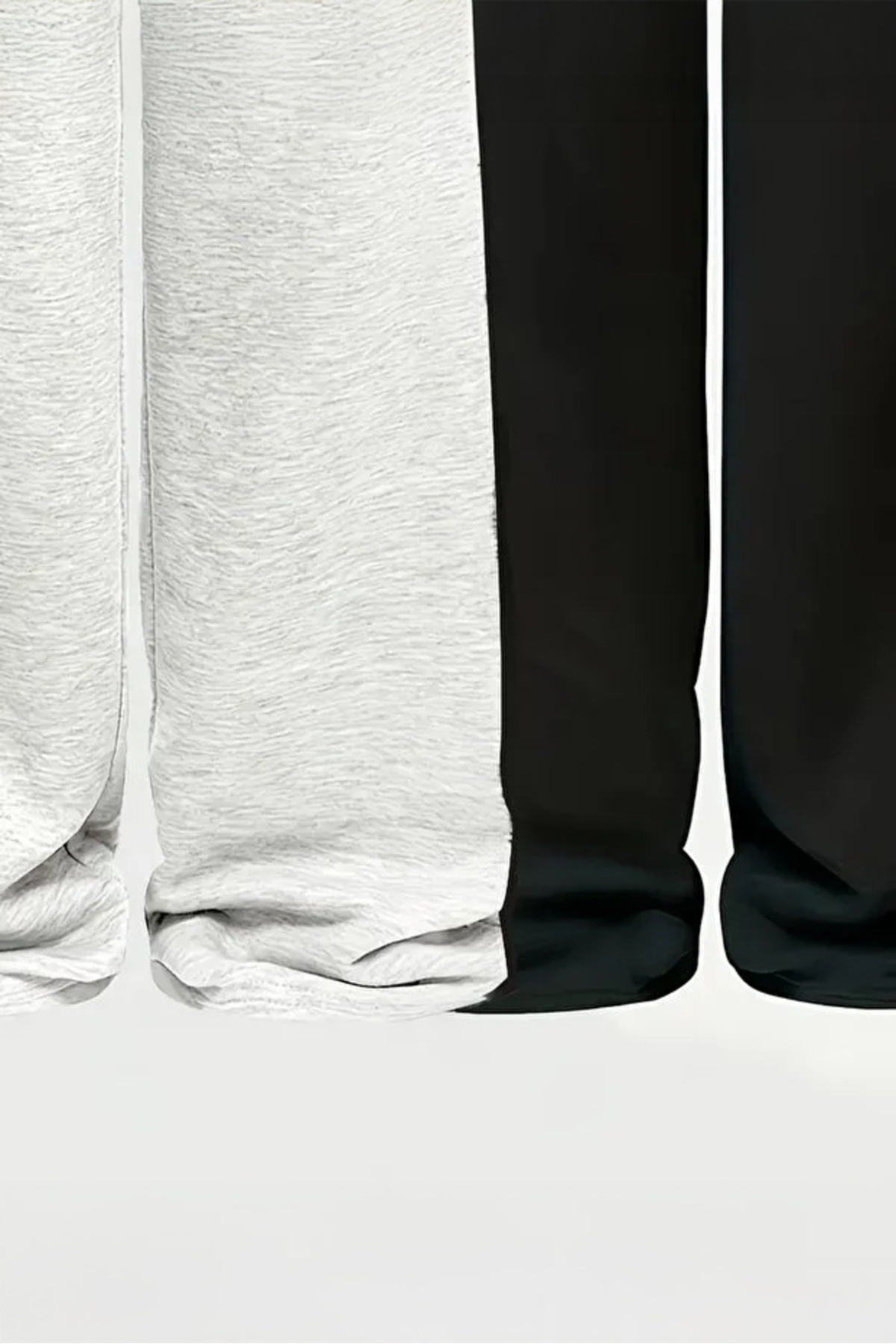 De Carte  Kadın Bol Kesim Geniş Paça Oversize Siyah&Gri Pantolon Tarz Eşofman Altı - Görsel 5