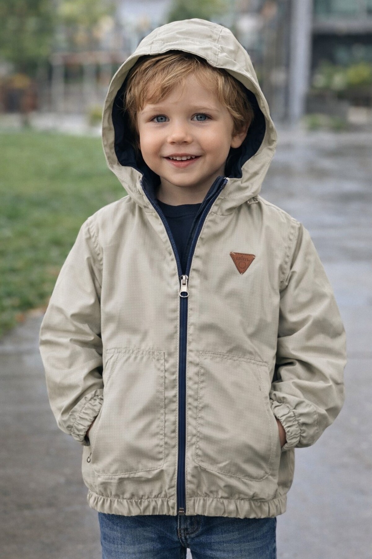 Chicsy Baby Erkek Çocuk Ultra Dayanıklı Su ve Rüzgar Geçirmez Yağmurluk Yağmurluk fotoğrafı 2 (önizleme)