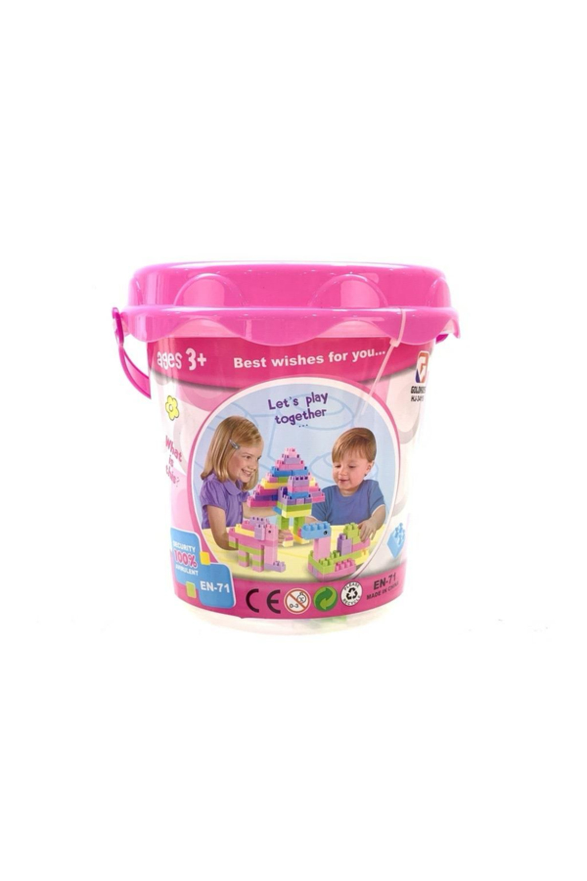 مجموعه بلوکهای ساختنی کودکان در سطل نگهداری – اسباببازی آموزشی ساختوساز