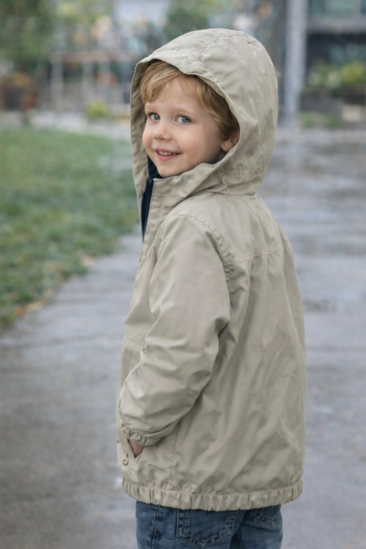 Chicsy Baby Erkek Çocuk Ultra Dayanıklı Su ve Rüzgar Geçirmez Yağmurluk Yağmurluk fotoğrafı 3 (önizleme)