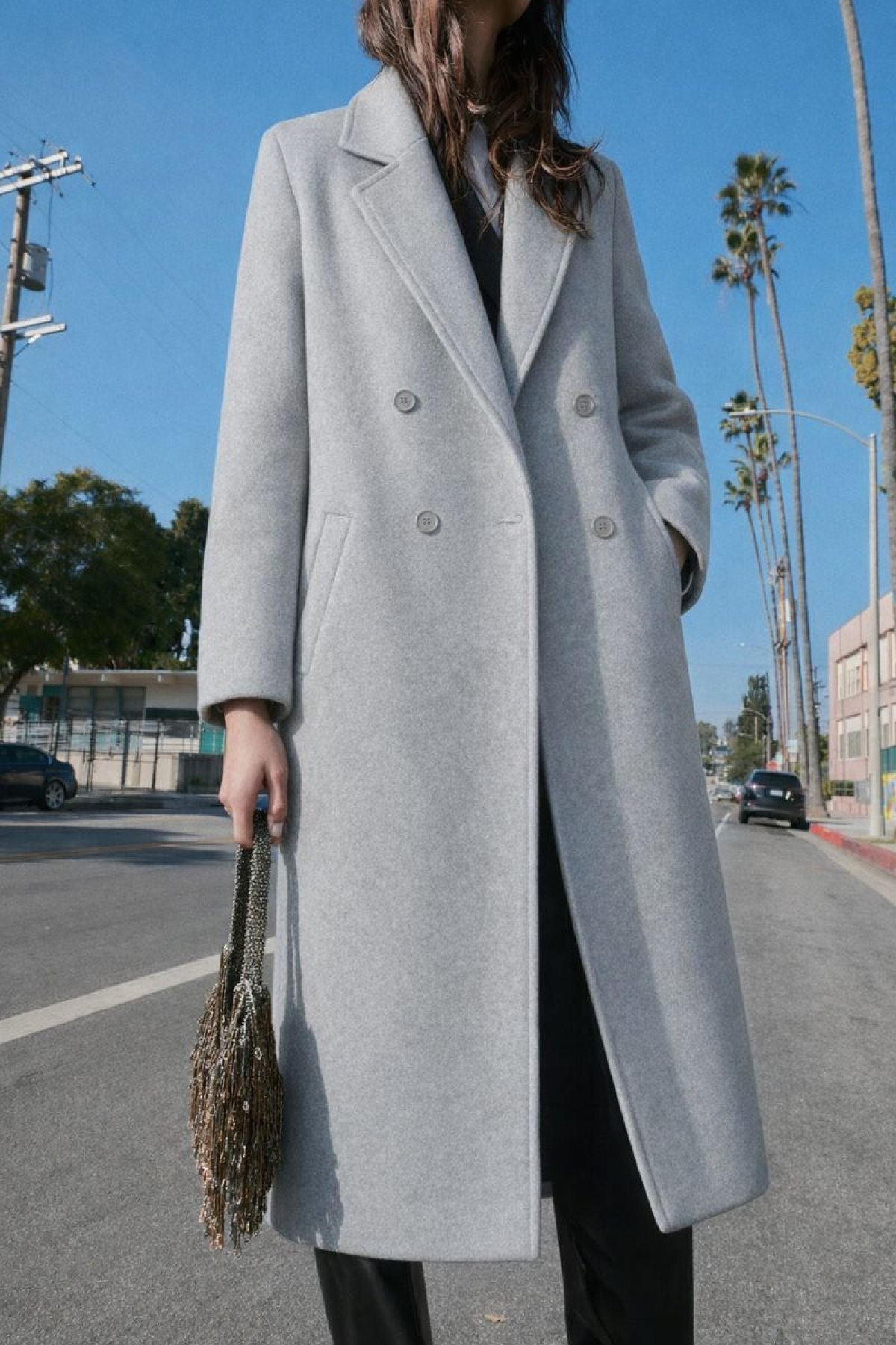 HAKKE  Oversize Geniş Kesim Uzun Yünlü Kaşe KABAN - Görsel 2