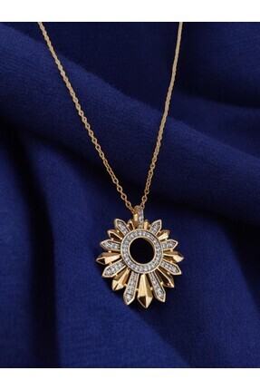 Arya ÇELİK ZİRKON TAŞLI GOLD KOLYE