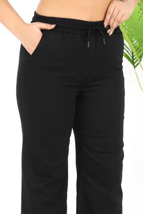 Butik SEVİL BOL PAÇA LİKRALI YÜKSEK BEL BELİ LASTİKLİ KOT PANTOLON