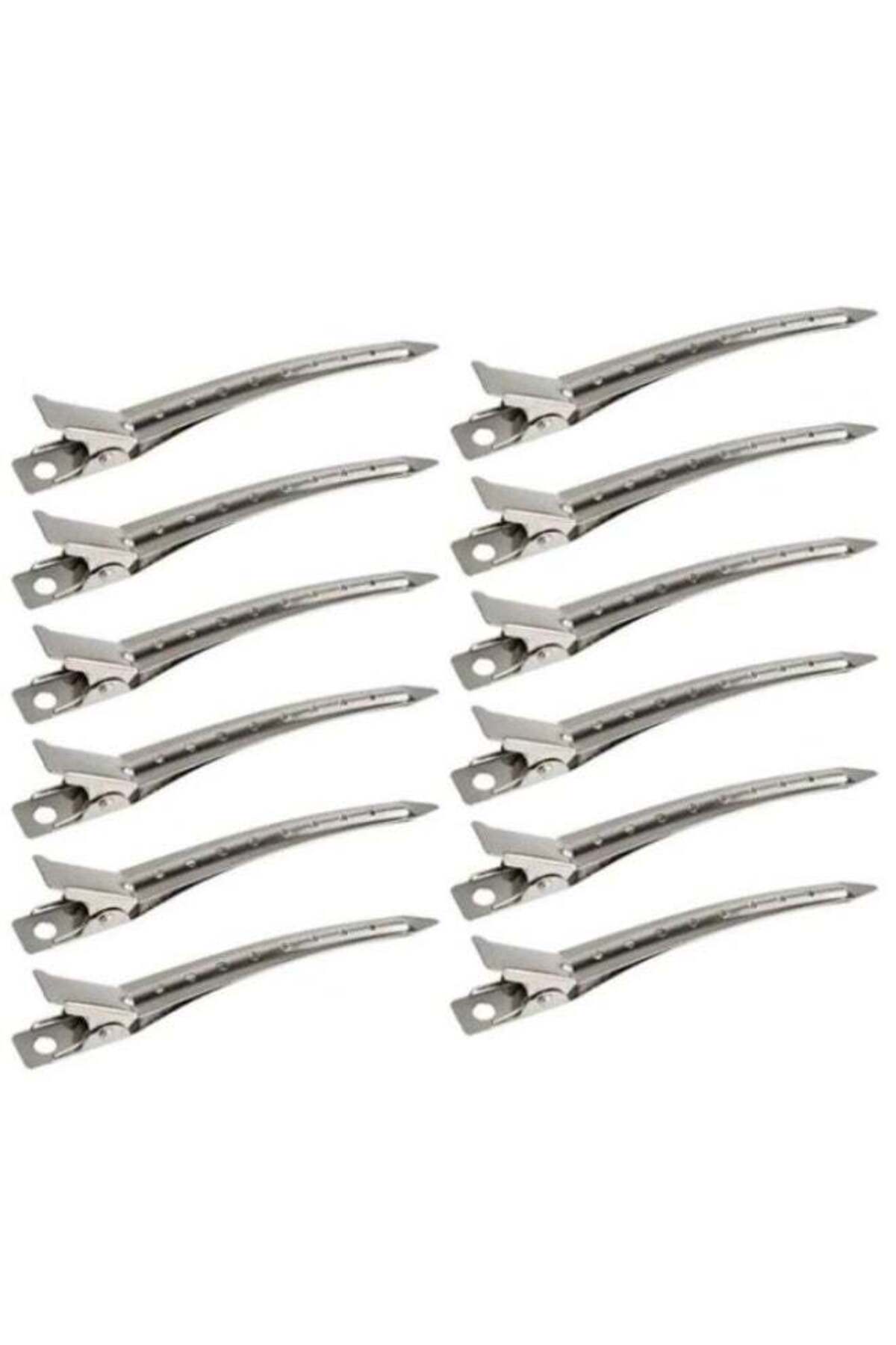 مشابك منقار البط المعدنية المقاومة للصدأ لتصفيف وتلوين الشعر ,توكة – فضي